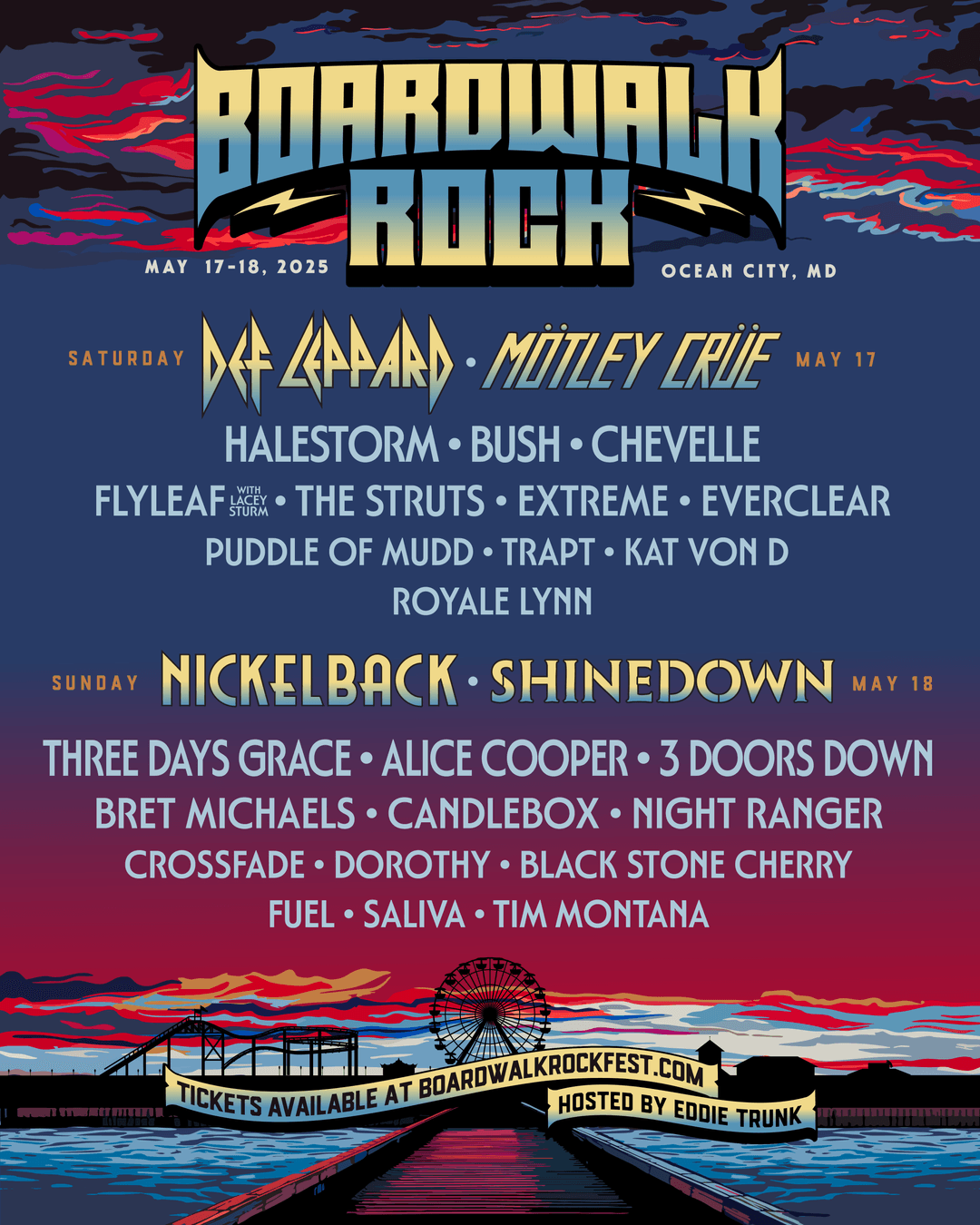 boardwalk rock lineup